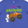thumbnail image 4 of Inktastic Happy Halloween-monster truck with pumpkins, bats, cat,and ghost Youth T-Shirt, 4 of 5