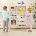 thumbnail image 4 of Costway Height Adjustable Play Kitchen Wooden Kitchen Playset with Real Lights & Sounds, 4 of 10