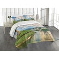 thumbnail image 3 of Ambesonne European Quilted Bedspread Set 3 Pcs, Salzburg Land Cloudy, Queen Size, Multicolor, 3 of 5