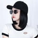 thumbnail image 4 of Gorra de béisbol con extensiones de cabello, peinado Bob corto recto, peluca ajustable extraíble, sombrero de 7,9 pulgadas para mujer y niña, 4 of 5