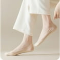 thumbnail image 4 of 5 Pairs Women No Show Mesh Panel Socks Low Cut Stretch Cotton Liner Non-Slip Design for Ballet Flats and Loafers - 5 pcs-E, 4 of 7