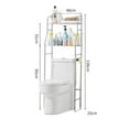 thumbnail image 2 of Over The Toilet Storage Shelf,2 Tier Over The Toilet Organizer Rack with Removable Towel Hooks,Freestanding Bathroom Organizer, Balcony Plant Stand Tissue Holder for Bathroom Laundry, 2 of 8