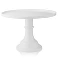 "Last Confection 11"" White Round Cake Stand Durable Melamine Display Platter"