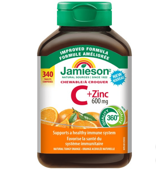 Jamieson Jamieson Vitamin C + Zinc 600mg Chewable 340 Tablets