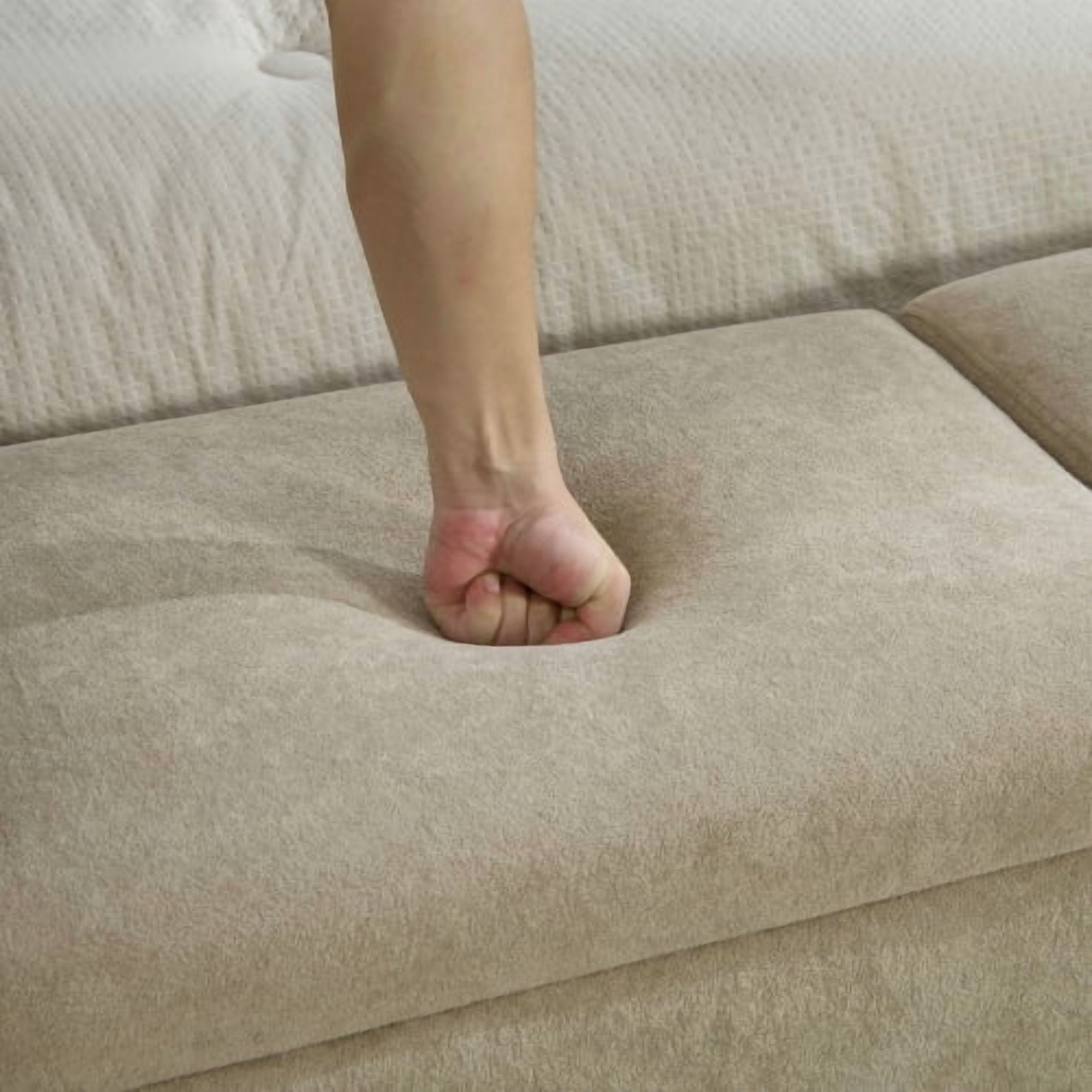 65.67" Wide Modern Upholstered Storage Bench with Double Lids and Armrest, Chenille Fabric, Rubberwood Legs, for Living Room, Entryway, Bedroom, Dormitory, Greige