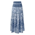 thumbnail image 6 of DHFJKG Bohemian Long Skirts For Women High Waisted Flowy A-Line Maxi Skirts Summer Beach Vacation Clothes Stylish Skirt, 6 of 7
