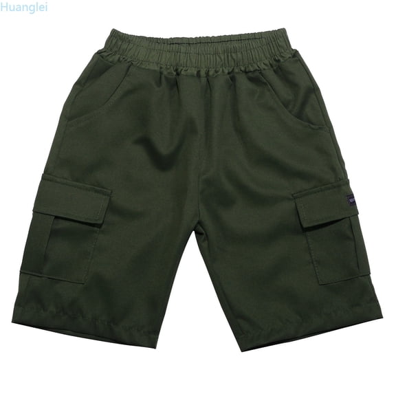 Huanglei Boys Kids Cargo Shorts Youth Boy's Casual Loose Stretch Shorts Outdoor Cargo Bottoms Active Pants