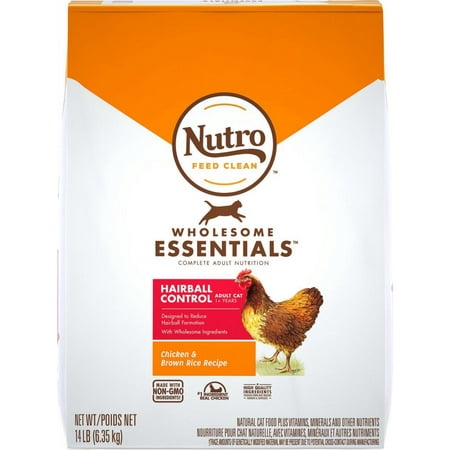 Nutro Wholesome Essentials Hairball Control Adult Chicken and Brown Rice Dry Cat Food 14 lb