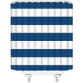 thumbnail image 3 of Striped Shower Curtain Blue Boho Striped Modern Fashion Brown Design Pattern Fabric Bathroom Decor Set with Hooks(36" WX72 H), 3 of 3