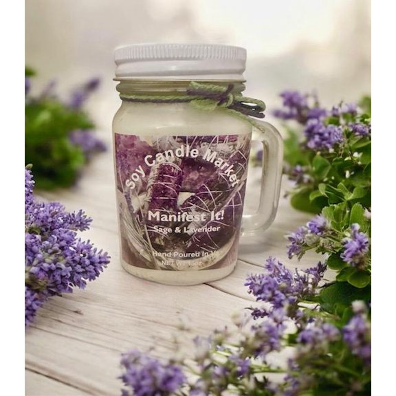 Soy Scented Candles | Handmade & Highly Aromatic Candles Burns Upto 85 Hours in Glass Jar - Perfect for Home Decor, Wedding, Birthday, Dinner (Manifest It, 12 oz)