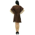 thumbnail image 4 of Bimba Women Short Cotton Kaftan Brown Beach Caftan Coverup Dress Nightwear, 4 of 9