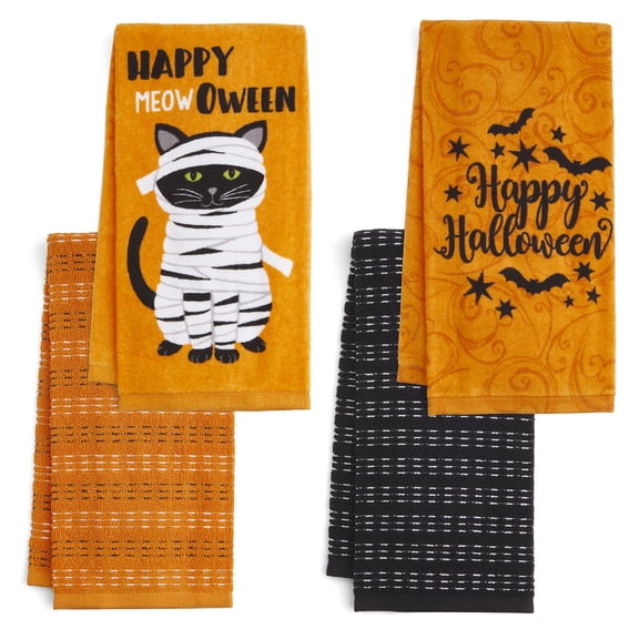 RITZ 100% Cotton Summer Kitchen Towels, Set of 4, Mummy Dish Towels Set