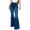 Blue Pants for women, variant on Women's High Waist Wide Leg Flare Trousers Denim Button Zipper Pockets Casual Pants Fashionable Comfortable Stylish Daily Wear Relaxed Fit Blue XXL