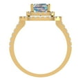 thumbnail image 2 of 2.62 ct Emerald Cut Blue Moissanite with Simulated Diamond Halo Accents 18K Yellow Gold Womens Engagement Ring, 2 of 4