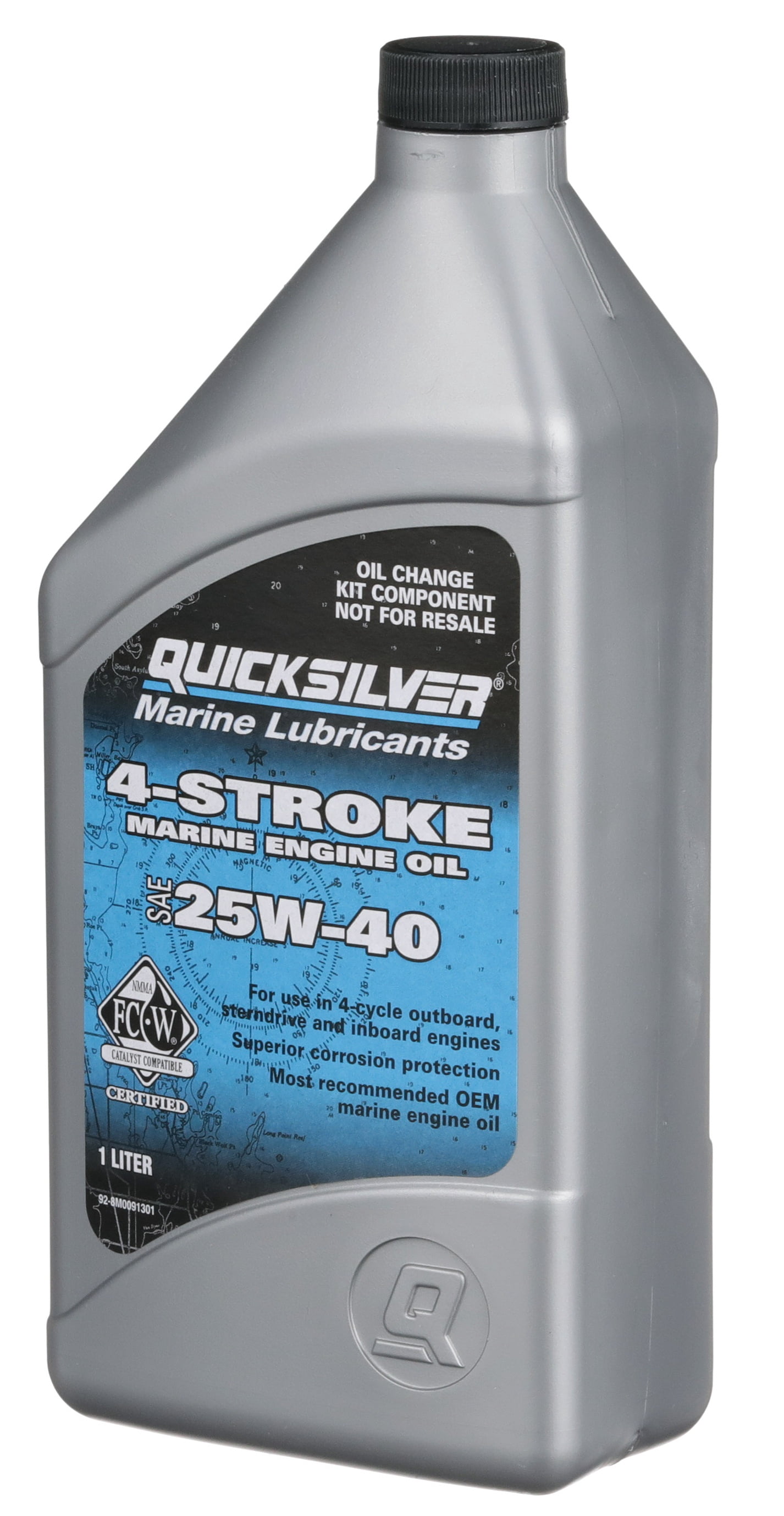 Quicksilver 25W-40 Oil Change Kit for 4-Stroke 40hp, 50hp and 60hp Mercury Outboards