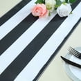 thumbnail image 3 of BalsaCircle 12 x 108 in Black White Stripes Satin Table Top Runner, 3 of 7