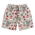 thumbnail image 3 of Uemuo Groovy Retro Santa Pattern Men's Swim Trunks Hawaiian Beach Bathing Suit Swimsuits Beach Quick-Dry Shorts with Pockets-, 3 of 9