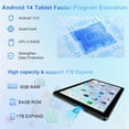 thumbnail image 4 of Tablet 10 inch Android 14 Tablets, 6GB RAM 64GB ROM 1TB Expand, Octa-core Processor, 1280x800 LCD Touch Screen, WiFi 6, Dual Camera, BT5.0, 6000mAh Battery, 4 of 7