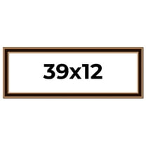 39x12 Frame Gold Brown Plein Air Vintage Solid Wood Picture Frame | 1.75 Inches Moulding Width |