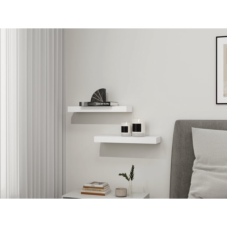 Mainstays White Floating Shelves, Set of 2 (16.5") photo 3