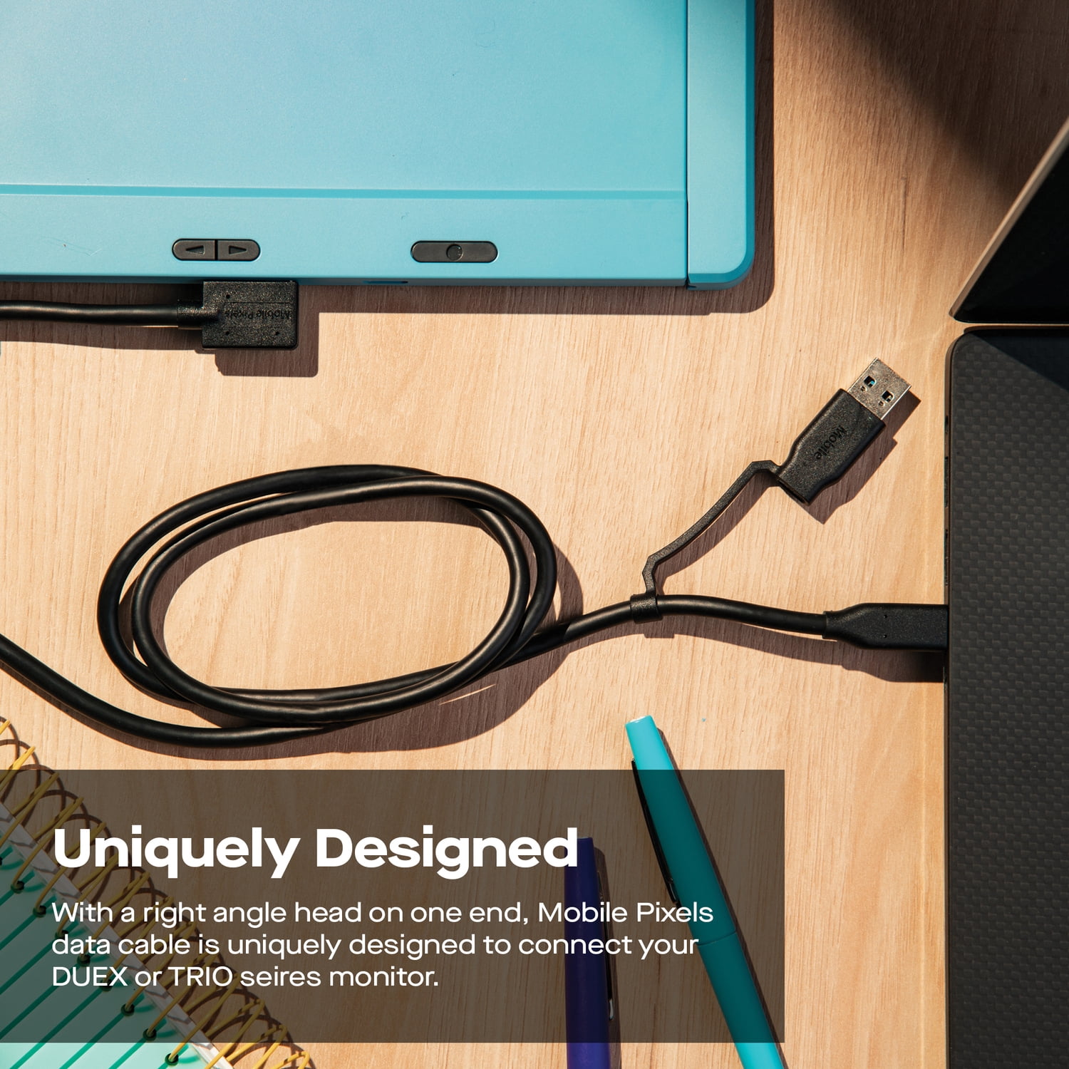 Mobile Pixels 3-Ft. USB-C to USB-C Cable with Type-A Adapter, Black