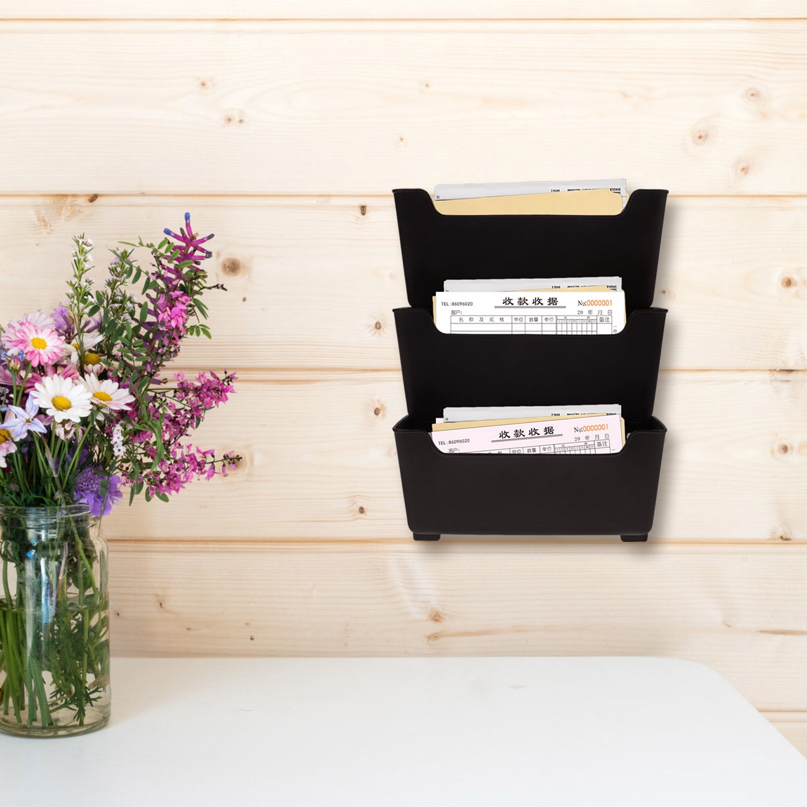 File Storage Box Folders Magazine Holder Adhesive Mail Holder Wall Mount File Organizer Wall Magazine Rack Office