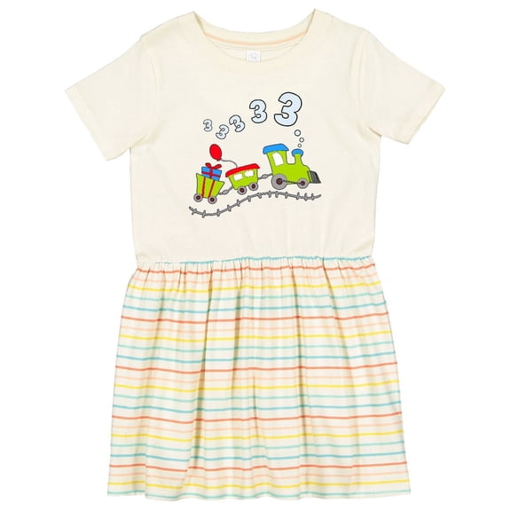 Inktastic Third Birthday Party Train Girls Toddler Dress