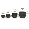 thumbnail image 4 of Olurrisa Set of 4 Fluted Ceramic Flowerpot, Modern Planter for Patio, Garden, Windowsill - Dark Coffee, 4 of 8