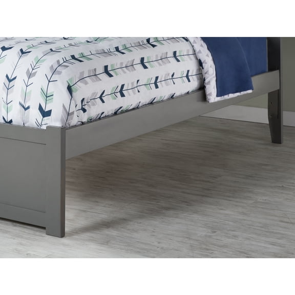 Platform Bed Full Size Grey Storage Bed Modern Bed Frame Flat Panel Footboard