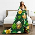 thumbnail image 5 of Kll Fleece Blanket Plush Throw Blanket St Patrick'S Day10,Soft Fuzzy Cozy Flannel Blanket For Couch Sofa Bed.(80"X60"), 5 of 9