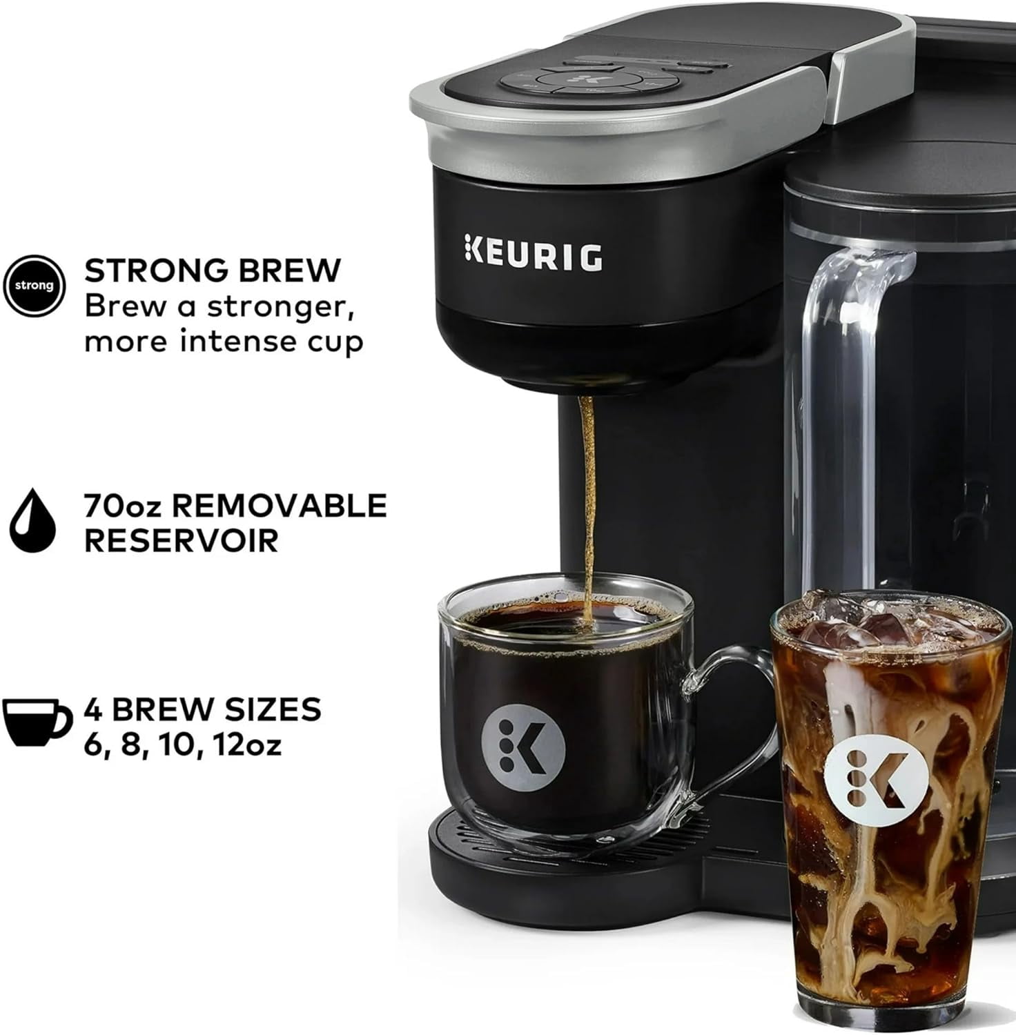 Restored Keurig KBCK87BK K-Brew+Chill Single-Serve Coffee Maker, MultiStream and QuickChill Technology, 70oz. Removable Reservoir, Black (Refurbished)