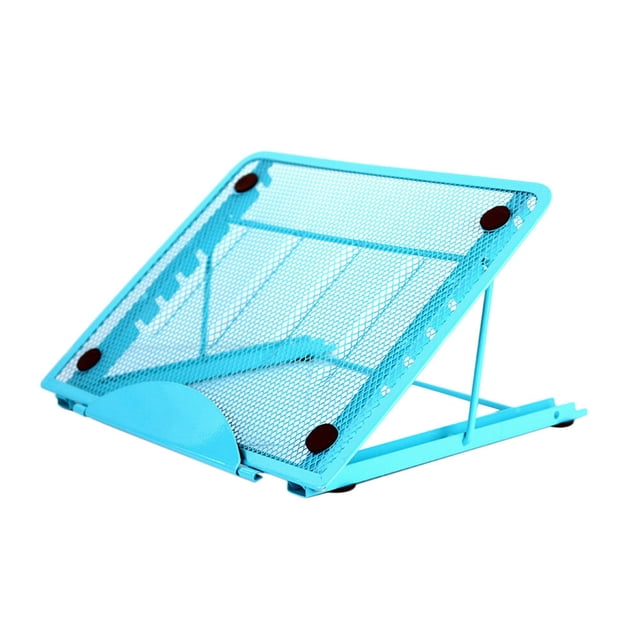 EeaseCA Adjustbale Notebook Bracket Support Steel Plastic Sprayed Portable Folding Computer Bracket Cooling Base Desktop Bracket Laptop Stand(Blue)