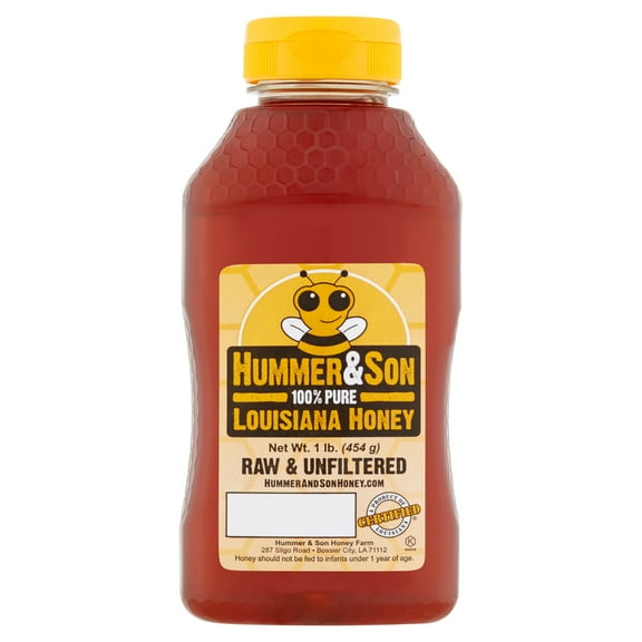 Hummer & Son 100% Pure Louisiana Honey,  Raw and Unfiltered 16 oz