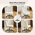 thumbnail image 4 of TYUIOP Swivel Armless Criss Cross Chair with Dual-Use Wheels,Adjustable Height Cross-Legged Office Desk Chair, Vanity Chair, Rolling Computer Chair for Home,Teddy Fleece Beige, 4 of 8