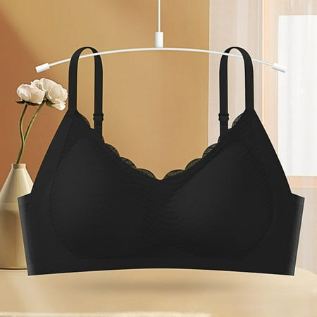 pstuiky Sports Bras  Women s Fashion Lace Gathering Integrated Traceless Back Bra Nursing Bra Underwear Summer Savings Clearance