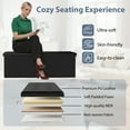 thumbnail image 5 of Giantex Folding Storage Ottoman, Upholstered PU Leather Bench, Collapsible Foot Rest Stool Storage Chest, Black, 5 of 9