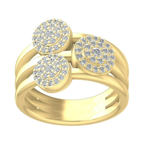 ARAIYA FINE JEWELRY 10K Yellow Gold Round-shape Diamond Composite Ring (1/2 cttw, I2-I3 Clarity, I-J Color) Size 8