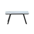 thumbnail image 6 of Milan Lex White Marbleized Ceramic Dining Table with Matte Black Steel Base, 6 of 9