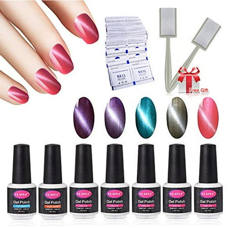 Magnetic Nail Polish clavuz nice bright nail polish set c002 5pcs gel polish with top and base coat with