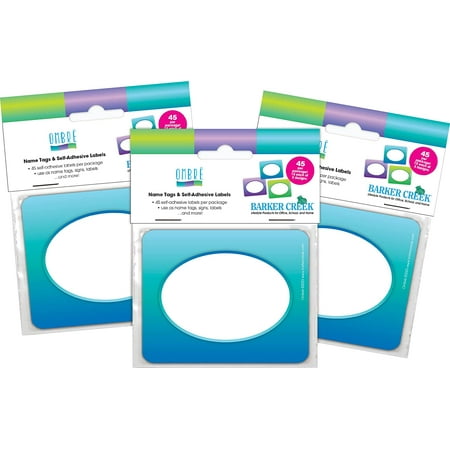 UPC: 0704068043671 | Barker Creek Name Badges & Self-Adhesive Labels  Ombré  Multi-Design 3.5  x 2.75   135 per Set (4367)