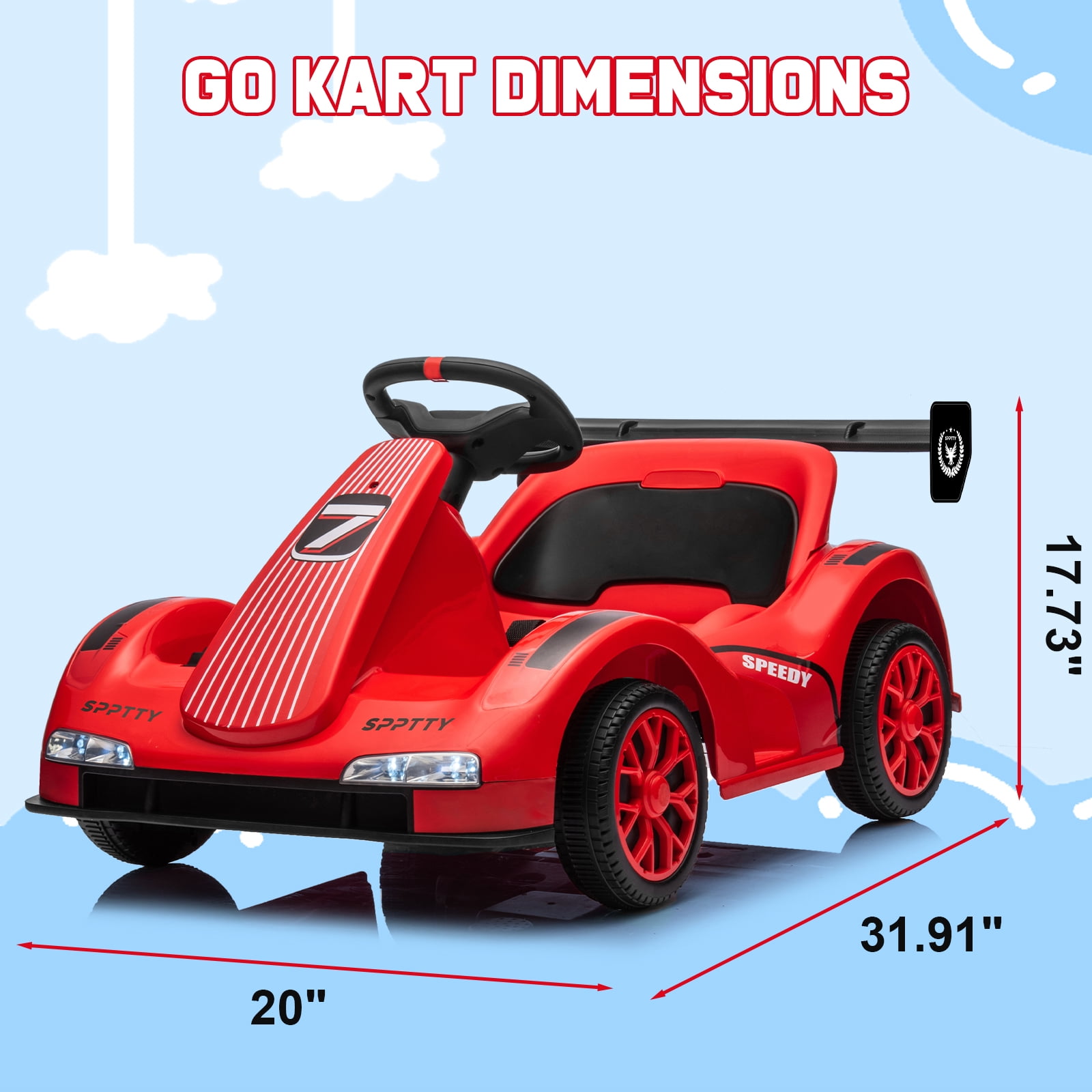 12V Electric Car Go Kart for Kids, Ride on Cars with Remote Control for Boys Girls,Children Vehicle Toy Gift