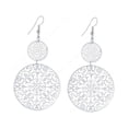 thumbnail image 1 of Qarigey 1 par de pendientes para mujer, gancho de aleación, aro hueco, flor, círculo, gota para la oreja, joyería de boda, decoración de Type7 NO7, 1 of 5