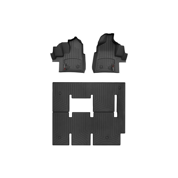WeatherTech Custom Fit FloorLiners compatible with 2020-2021 Ford Transit - 1st & 2nd Row, Black