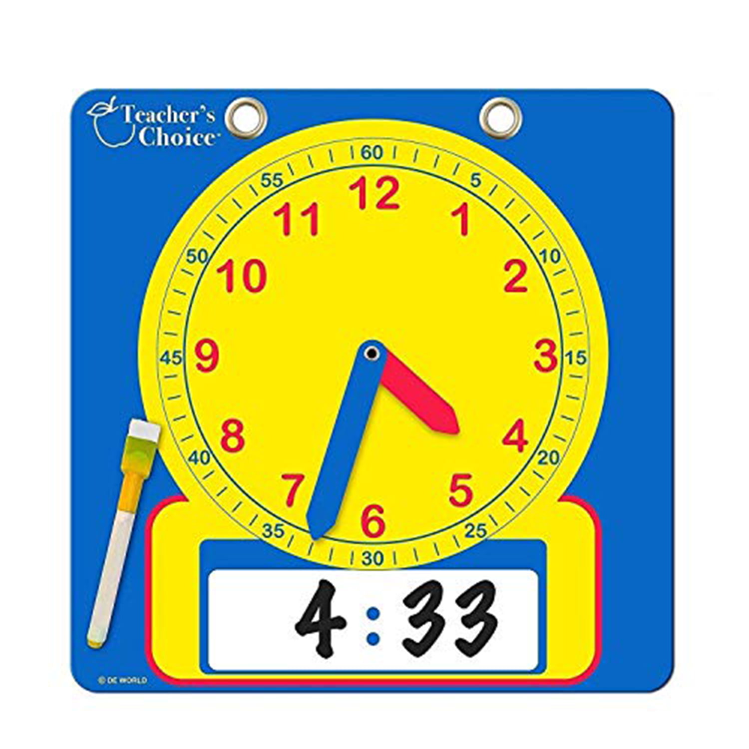 Student Clock For Teaching Time MAC004 New in Box Classroom teach analog yellow 