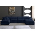 thumbnail image 3 of Meridian Furniture Cozy Navy Velvet Overstuffed Modular Sectional, 3 of 8