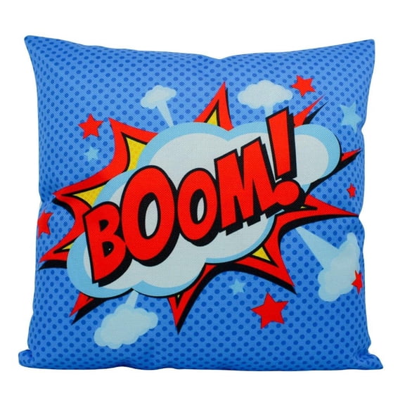 BOOM | Blue | Anime | Fun Gifts | Pillow Cover | Home Decor | Superhero | Happy Birthday | Kids Room | Gift idea | Kids Decor | Room Decor