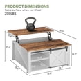 thumbnail image 5 of 31.5" Square Lift Top Wood Coffee Table with Sliding Doors, Farmhouse Center Table with Large Hidden Storage Cabinet & Shelves, White Tea Table for Living Room, Home Office, 5 of 9