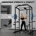 thumbnail image 5 of Power Cage, 2000LBS Squat Rack with LAT Pulldown, Multi-Function Weight Cage Strength Training Machine, Workout Cage with More Attachments for Home Gym Garage, 5 of 9