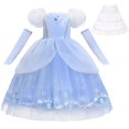 thumbnail image 1 of Vestido de princesa para niña, ropa de fiesta de fantasía, Aurora, Rapunzel, Cenicienta, Bella Durmiente, disfraz de Carnaval de Navidad Fivean unisex, 1 of 2