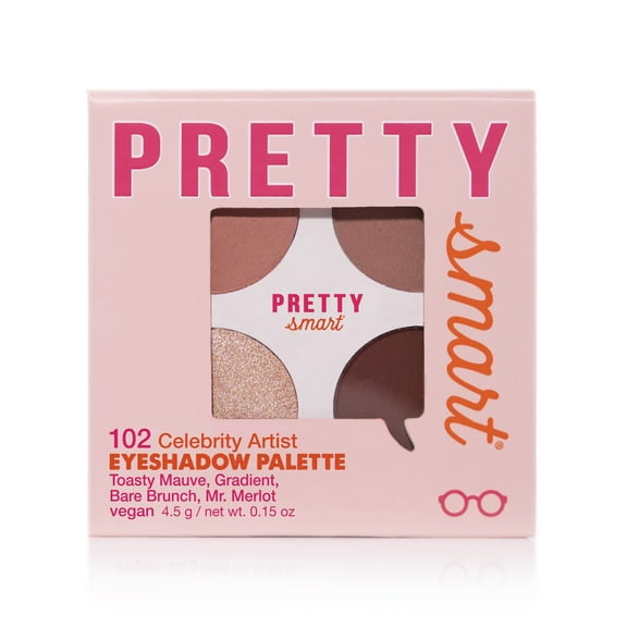 Pretty Smart Celebrity Artist Eyeshadow Palette, Toasty Mauve, Gradient, Bare Brunch, Mr. Merlot, 4.50 g